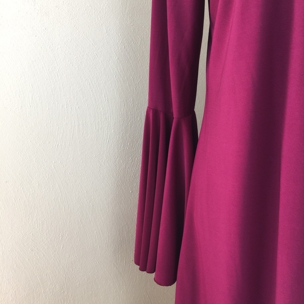 Haani Dress. Beaded Neckline. Burgundy. Sz L. - Picture 4 of 7